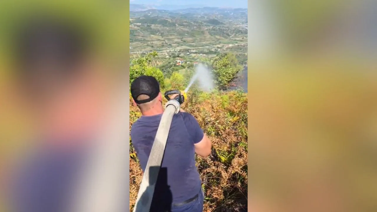 Zjarr në Drenovë të Mallakastrës, rrezikohen banesat dhe varrezat! Vihet nën kontroll vatra në Palasë (VIDEO)